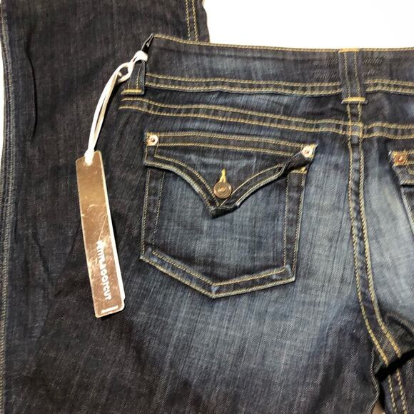 Hudson NEW womens jeans 32x31 petite bootcut dark wash stretchy y2k flap pockets - Picture 6 of 13